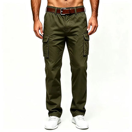 2026 Cotton Men's Pants Large Size Multi-pocket Loose Overalls Outdoor Sports Training Jogging Casual Pants Loose Comfortable