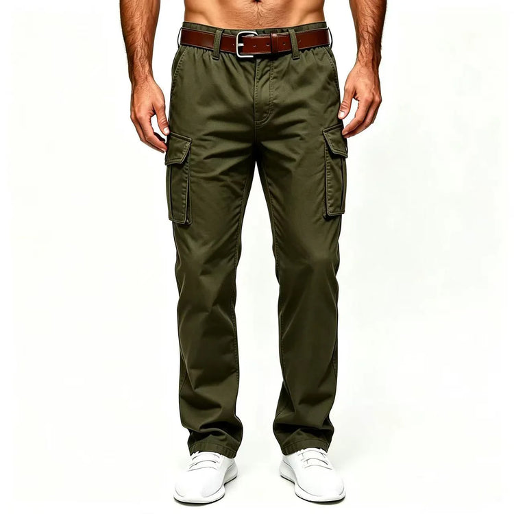 2026 Cotton Men's Pants Large Size Multi-pocket Loose Overalls Outdoor Sports Training Jogging Casual Pants Loose Comfortable