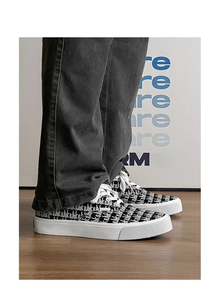 Designer Canvas Casual shoes for men  Flats Vulcanized Shoes Original printed sneakers male Skateboard street shoes men Tennis