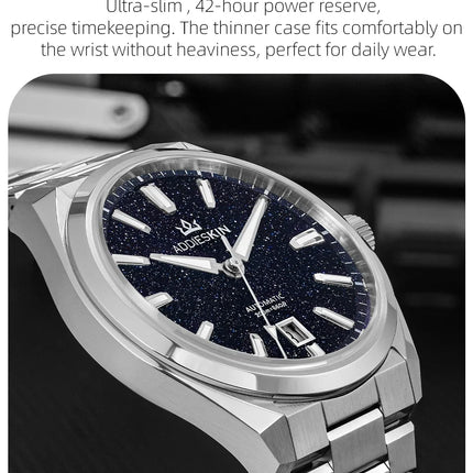 AddiesKIN Men Watch BGW9 Luminous Blue Goldstone Dial Sapphire Glass 20Bar Waterproof Japan 9015 K010 Automatic Mechanical Watch