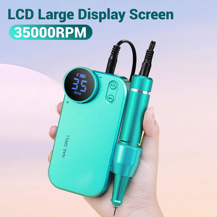 Professional 35000 RPM Electric Nail Drill Portable Rechargeable Nail File Machine for Salon Home DIY Nail Art Great Gift for La