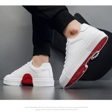 Fashion Men's Sneakers High Quality Leather Casual Shoes Luxury Business Office Shoes Trendy Skateboard Shoes Zapatillas Hombre