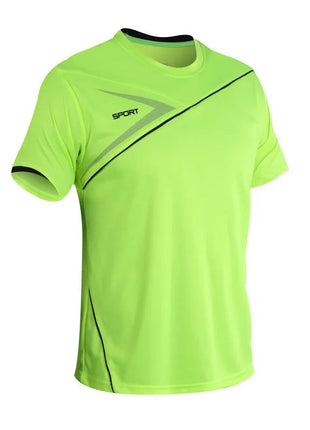 2025 Summer New Men's Quick drying Short sleeved Gym Running Moisture absorbing Round Neck T-shirt Training Exercise Gym Sweatsh PlatiNum