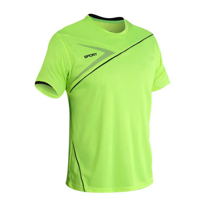 2025 Summer New Men's Quick drying Short sleeved Gym Running Moisture absorbing Round Neck T-shirt Training Exercise Gym Sweatsh PlatiNum