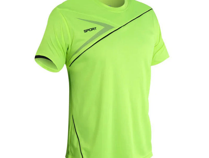 2025 Summer New Men's Quick drying Short sleeved Gym Running Moisture absorbing Round Neck T-shirt Training Exercise Gym Sweatsh PlatiNum