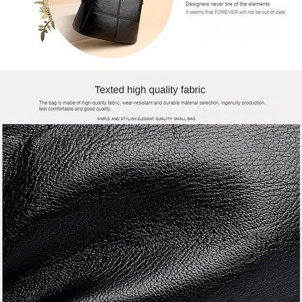 Women's Bags Retro Design Crossbody Bag Trend Quality PU Leather Bucket Shoulder Bags Small Handbags for Women PlatiNum
