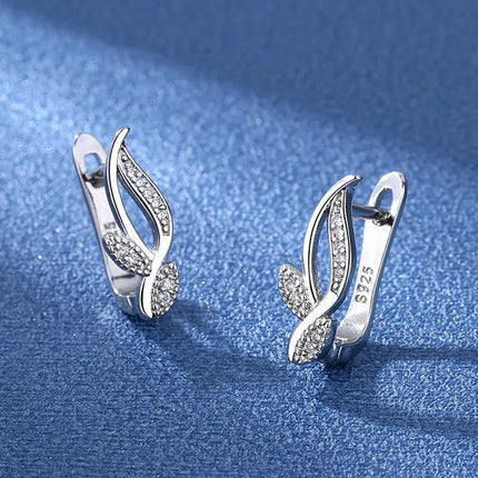 Orecchini in argento sterling 925 gioielli di alta qualità retrò modello semplice orecchini con zirconi bianchi viola vendita calda platinumshop
