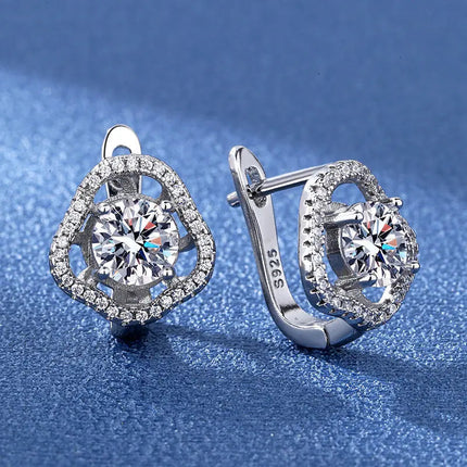 Orecchini in argento sterling 925 gioielli di alta qualità retrò modello semplice orecchini con zirconi bianchi viola vendita calda platinumshop