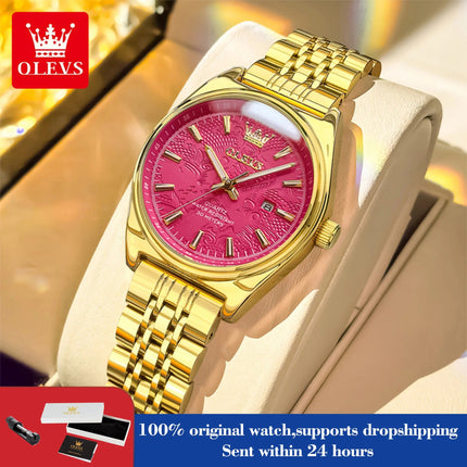 Orologio OLEVS 3703 da donna, elegante orologio al quarzo da donna, marca di alta gamma, impermeabile, luminoso, con calendario, orologio da polso di lusso per signora. platinumshop
