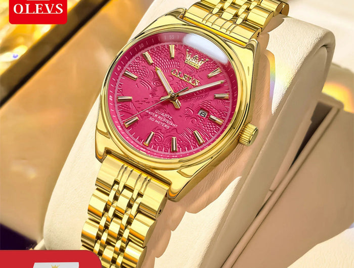 Orologio OLEVS 3703 da donna, elegante orologio al quarzo da donna, marca di alta gamma, impermeabile, luminoso, con calendario, orologio da polso di lusso per signora. platinumshop