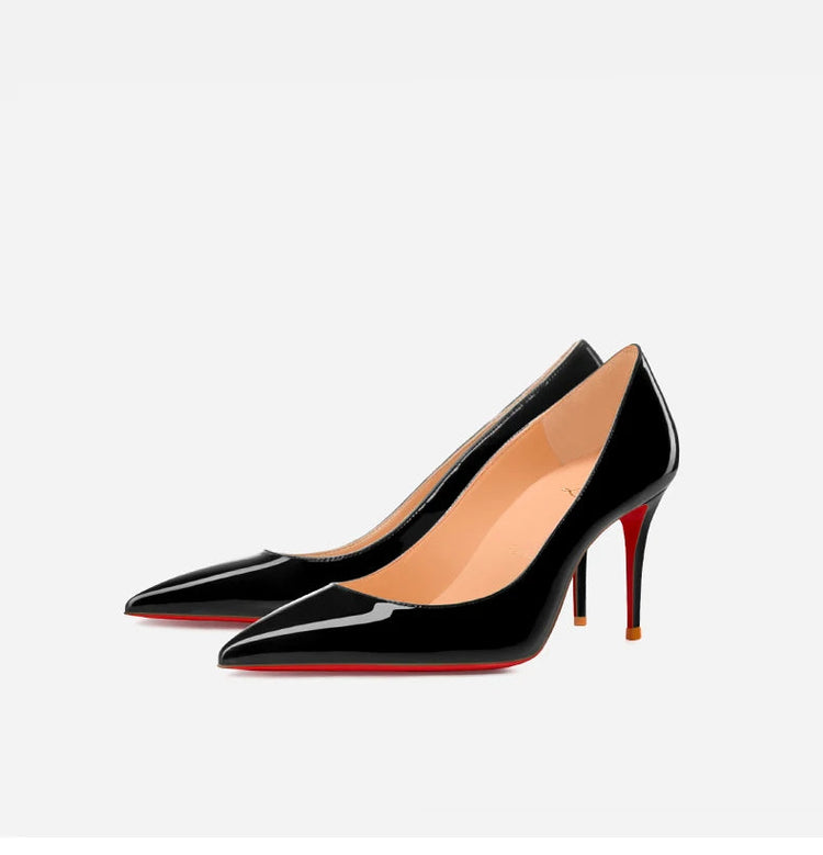 Tacchi da donna Colore nudo Tacco alto elegante da donna Scarpe nere di lusso donna 2025 Fondo rosso lucido Punta a punta Party Ladies Women platinumshop