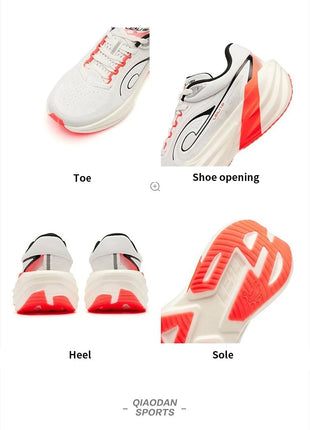 QIAODAN TG1.0 Women's 2026 Marathon Platform Racing Shock Running Shoes Long-distance Soft Rebound Sneakers QDB022253285 PlatiNum