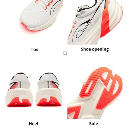 QIAODAN TG1.0 Women's 2026 Marathon Platform Racing Shock Running Shoes Long-distance Soft Rebound Sneakers QDB022253285 PlatiNum