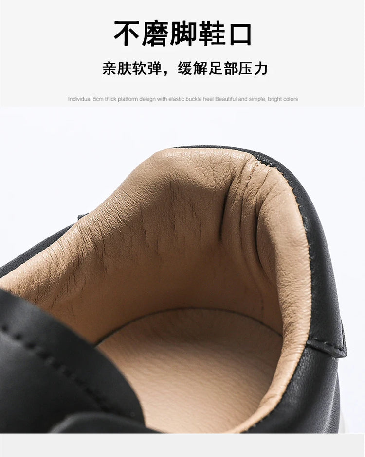 Hot Men's Casual Shoes Leather Sneakers Fashion White Black Male Vulcanized Shoes Non-slip Soft Men Shoes Lightweight Flat Shoe