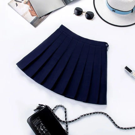 Harajuku kurzer Rock Neue koreanische Frauen High Waist Reißverschluss Schulmädchen karierter Plissee Mini sexy Preppy Stil Falda Mujer sexy