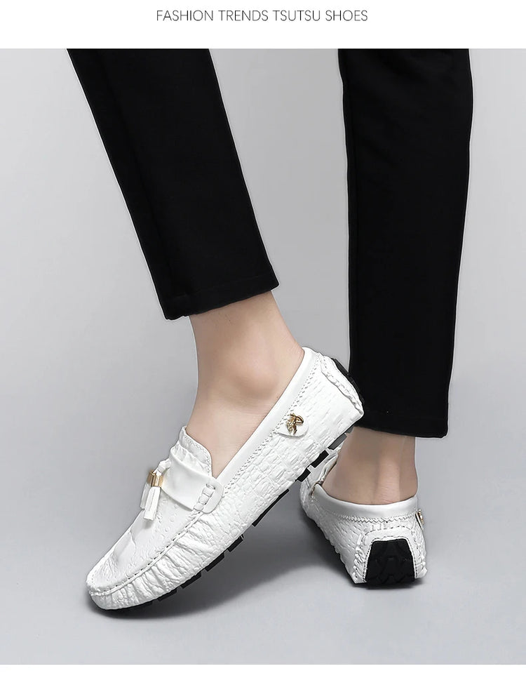 Scarpe da Uomo Casual in Pelle, Mocassini di Design, Slip-on, Scarpe da Guida e da Barca di Alta Qualità, Chaussure Homme, Taglie Grandi 35-48