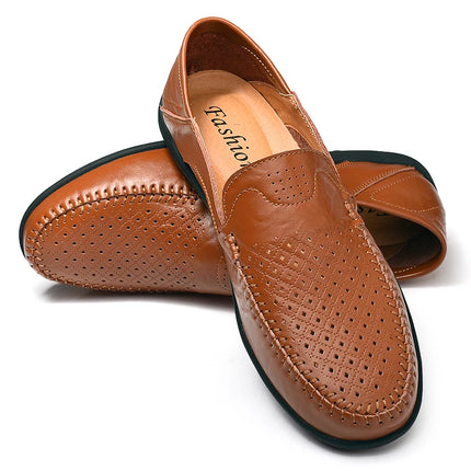 Scarpe Casual in Pelle da Uomo, Sneakers Estive di Lusso in Vera Pelle, Mocassini Italiani Traspiranti Slip-on