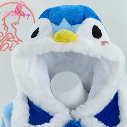 MOBBUNNY PM Derivative Kawaii Fluffy Bodycon Romper Plush Bodysuit Long Sleeve Hooded Jumpsuit with Cape Belt Cosplay Costume