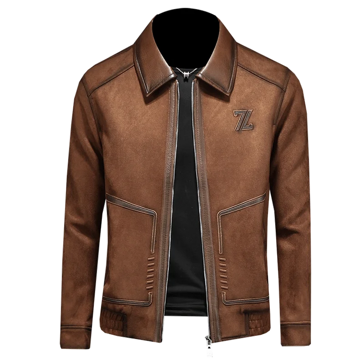 Minglu Faux Leather Autumn Winter Men's Jackets Luxury Solid Color Turn Down Collar Zipper Casual Male Coats Man Outerwear 4XL