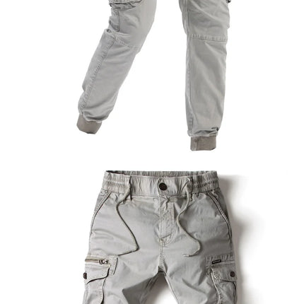 New Cotton Men Cargo Pants Khaki Casual Men Tactical Joggers Cargo Multi-Pocket Fashion Black Army Light gray Trousers Work Wear