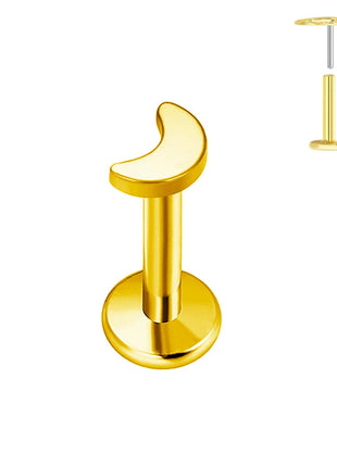 ASTM F136 G23 Orecchino a forma di cuore in titanio 16G 18G 20G Piercing senza filettatura Farfalla Push in Lip Stud Daith Labret Conch platinumshop