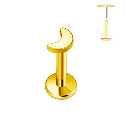 ASTM F136 G23 Orecchino a forma di cuore in titanio 16G 18G 20G Piercing senza filettatura Farfalla Push in Lip Stud Daith Labret Conch platinumshop