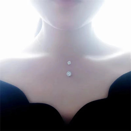 1ct Moissanite diamante S925 argento sterling invisibile trasparente lenza clavicola collana a catena gioielli da donna PlatiNum