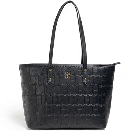 CH 2026 New Embossed Tote Bag Set 2Pcs Large Capacity Shoulder Bag with Pouch Luxury Designer Handbag for Women PlatiNum