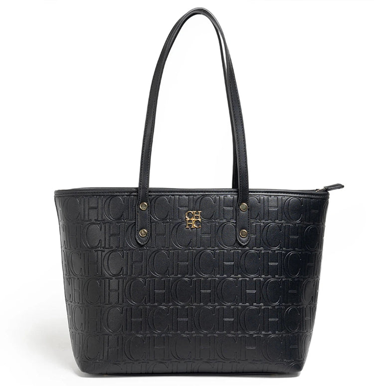 CH 2026 New Embossed Tote Bag Set 2Pcs Large Capacity Shoulder Bag with Pouch Luxury Designer Handbag for Women PlatiNum
