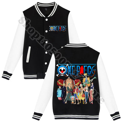 Autumn Fashion Varsity Jacket Anime One Piece Casual Baseball Jackets Adult Children Clothes Cute Sweatshirt Coat Xmas Gift 2026