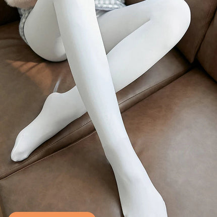 Women Winter Leggings White High Waist Tight Warm Legging Workout Thick Thermal Pantyhose Sexy Elasticity Fleece Stocking Female PlatiNum
