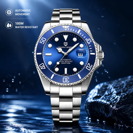 PAGANI DESIGN 2026 43MM Serie Water Ghost Orologio Meccanico di Lusso da Uomo con Ghiera in Ceramica, Vetro Zaffiro, Acciaio Inossidabile, Orologi Automatici da Uomo