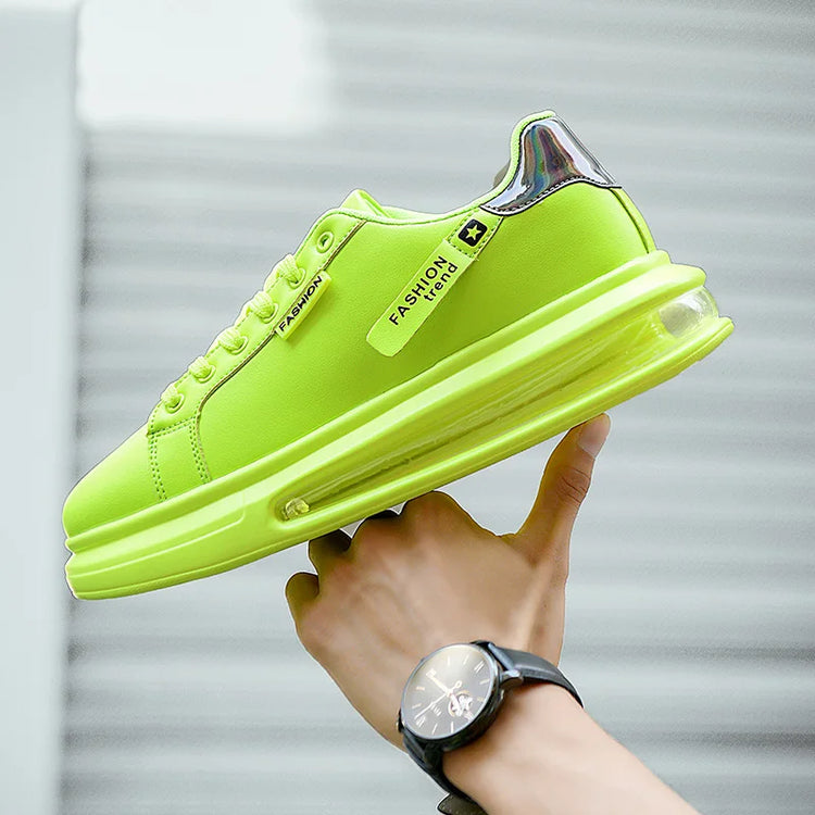 Men's Platform Sneakers Solid Design Sports Running Tennis Sneakers Lace Up Walking Trainers Shoes Casual Outdoor Shoes 39-44