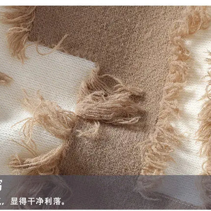 Ripped Sweater Men's Loose Crew Neck Knit Bottom Shirt Handsome Autumn Clothes on The Fashion  Sweater Pullover Sweater