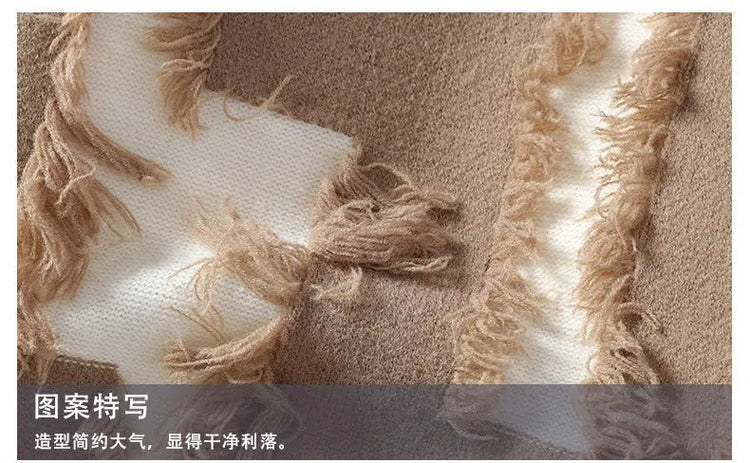 Ripped Sweater Men's Loose Crew Neck Knit Bottom Shirt Handsome Autumn Clothes on The Fashion  Sweater Pullover Sweater