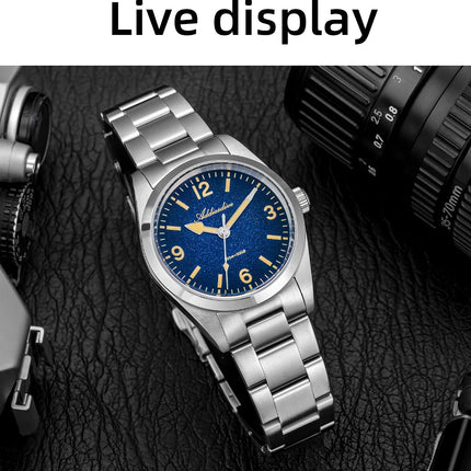 ADDIESDIVE Watches Men New 36mm Sapphire Quartz Wristwatch Japan 2035 Movement AR Coating BGW9 Luminous 100m Waterproof AD2544