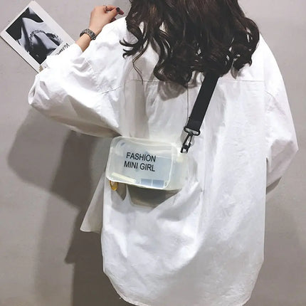 Borsa a Tracolla Trasparente con Effetto Laser per Donne, Mini Borsa Messenger alla Moda in PVC Colorato, Piccola Borsa Tote