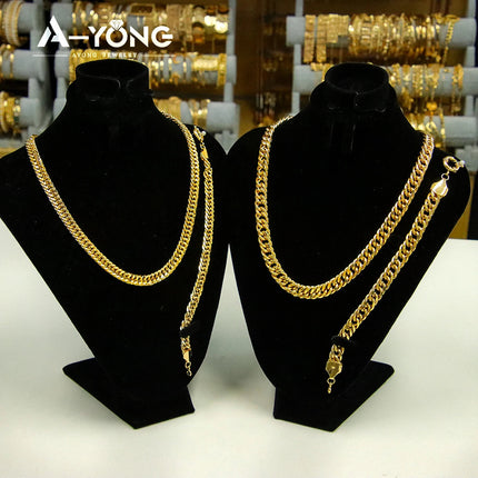 Set di gioielli Hip Hop di lusso placcato oro 21k Dubai Fashoin Collana a catena cubana Arabo Donna Uomo Punk Evento Gioielli per feste platinumshop