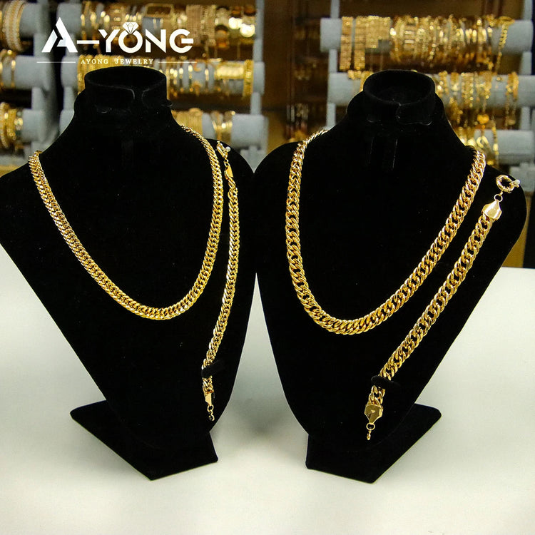 Set di gioielli Hip Hop di lusso placcato oro 21k Dubai Fashoin Collana a catena cubana Arabo Donna Uomo Punk Evento Gioielli per feste platinumshop