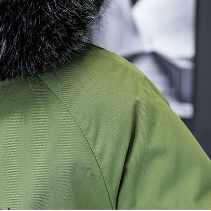 Winter Men's Long Down Jacket Fashion Male Thermal Parkas Coats Casual Men Classic Fur Collar Warm Padded Jackets Clothing 5XL