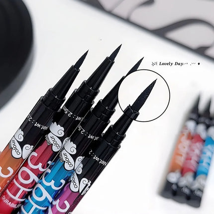 0.01mm Ultra Fine Liquid Eyeliner Pen Waterproof SmudgeProof Fast Drying Eyeliner Cotton Tip Long Lasting Black Eye Liner Makeup