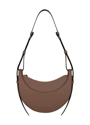 Borsa a tracolla a mezzaluna in pelle liscia, con tracolla regolabile, borsa a tracolla minimalista per l'uso quotidiano