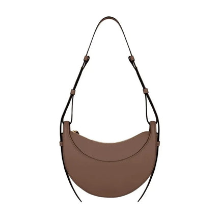 Borsa a tracolla a mezzaluna in pelle liscia, con tracolla regolabile, borsa a tracolla minimalista per l'uso quotidiano
