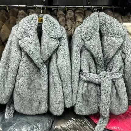 HOOOFUR New Silver Fox Fur Faux Feather Underwear Women'S Fake Fur Coat Sexy Fur Skirt Styles Can Be Customized Plus size