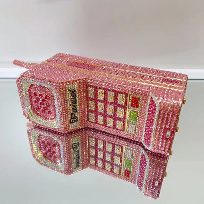 XIYUAN 2025 Cristalli a forma di cellulare Borse da sera Donna Splendidi strass bling Pochette Borse di classe Borsa per festa di nozze