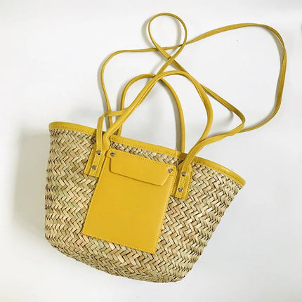 2025 Summer Woven Straw Bag New Vacation Beach Bags Fabric Customizable Letter Large Capacity Crossbody Bag Women Handbags