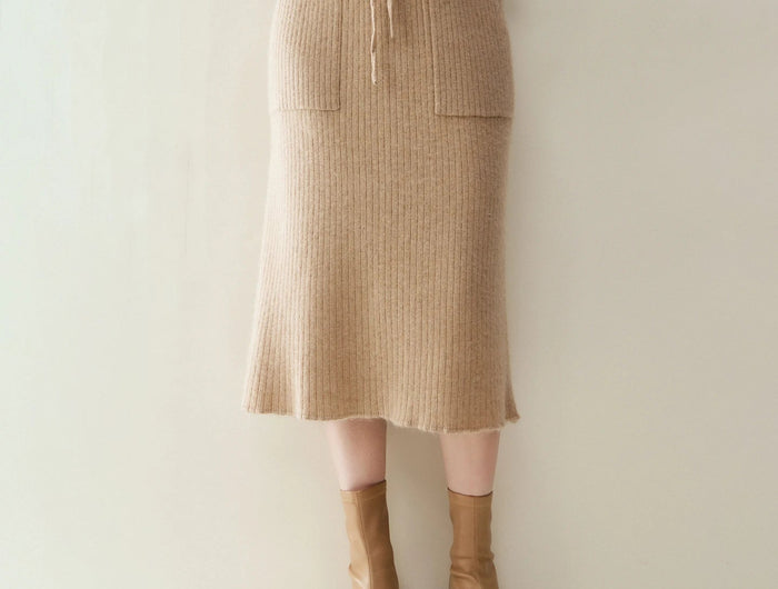 100% Cashmere Skirt Women's Clothes Over Knees Knitwear New Collection High Quality Autumn Winter Soft Warm Straight Long Skirt PlatiNum