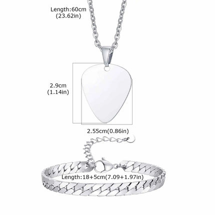 Vnox Set di 2 Pezzi Collana con Ciondolo e Bracciale da Uomo, Set di Gioielli in Acciaio Inossidabile Colore Nero Oro Argento, Regali di Gioielleria alla Moda platinumshop