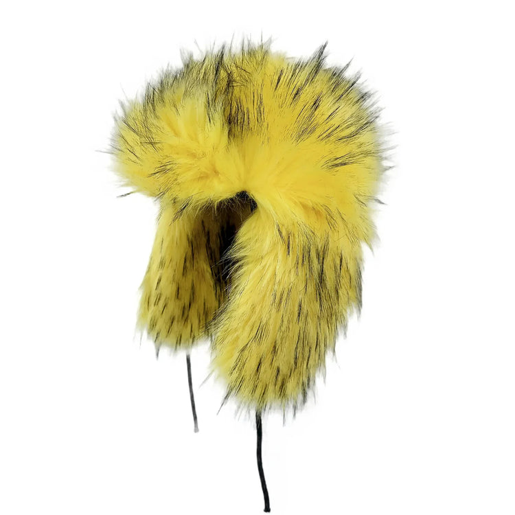 Y2K Fluffy Popular Russian Female Round Earflap Cap Faux Fur Winter Warm Hat For Women Faux Fox Raccoon Fur Beanies Bomber Gorra
