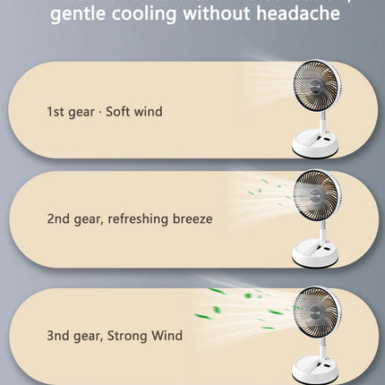 Ventilatore portatile oscillante in piedi con telecomando Ventilatore da tavolo pieghevole Ventilatore a piedistallo alimentato a batteria ricaricabile per il campeggio